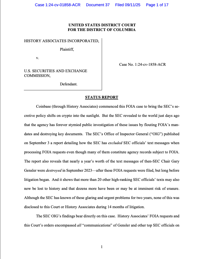 코인베이스, SEC, 미국 정부, 미국, 게리 겐슬러