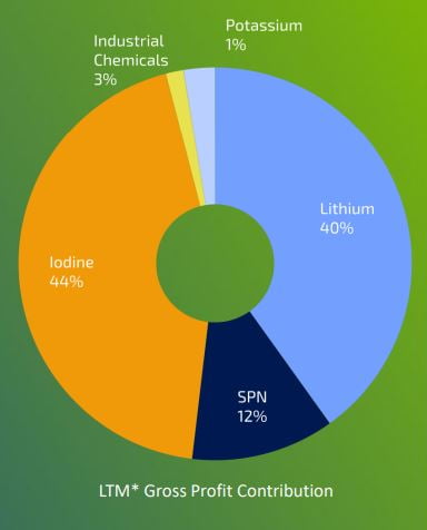 SQM 사업부문별 매출총이익 비중. 자료=SQM 홈페이지