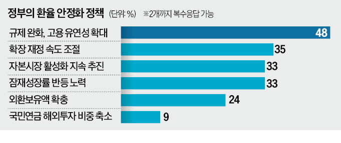 "환율 안정책 1순위는 규제완화·고용 유연화… 기업투자 유도"